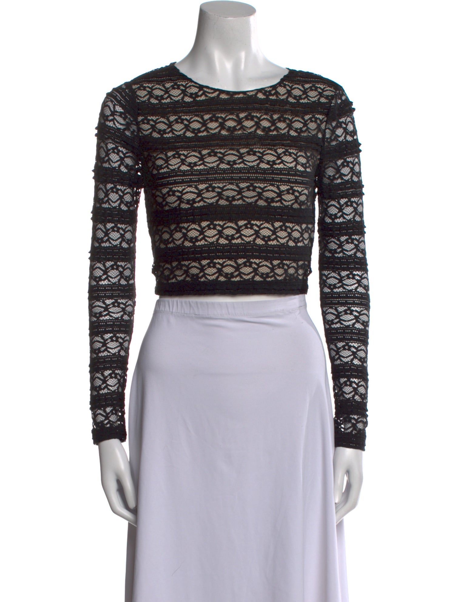 Alice + Olivia Nylon Bateau Neckline Crop Top