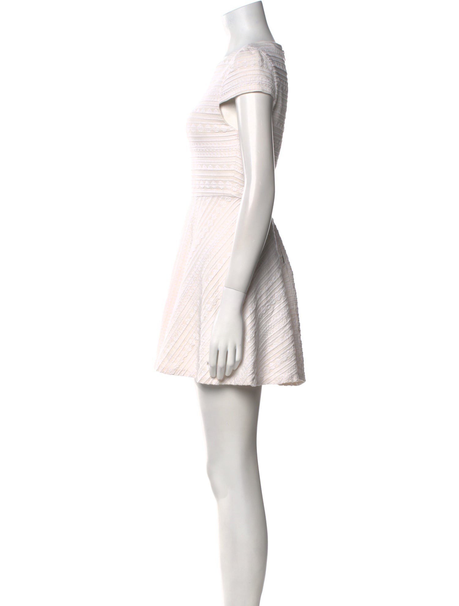 Alice + Olivia Bateau Neckline Mini Dress