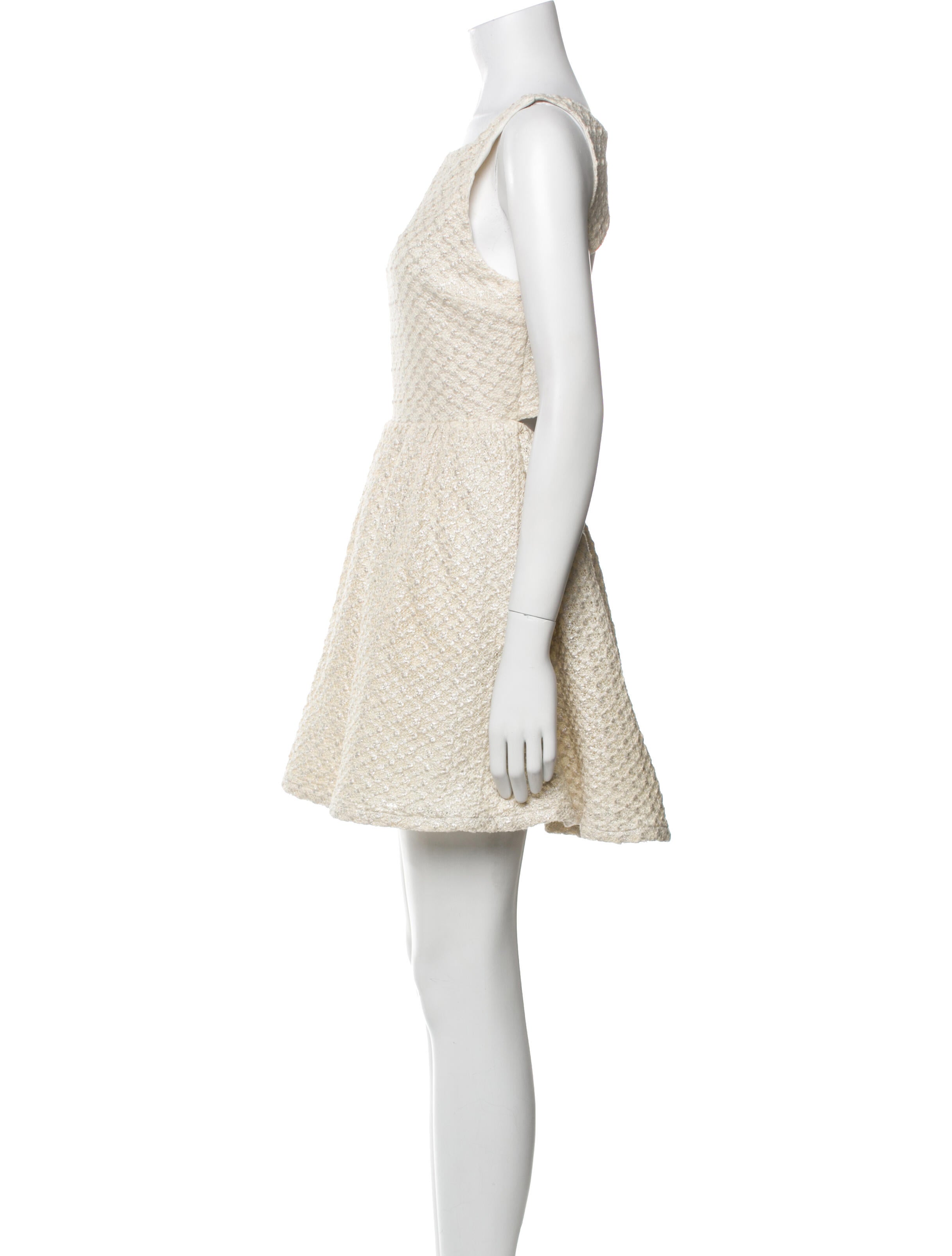 Alice + Olivia Bateau Neckline Mini Dress