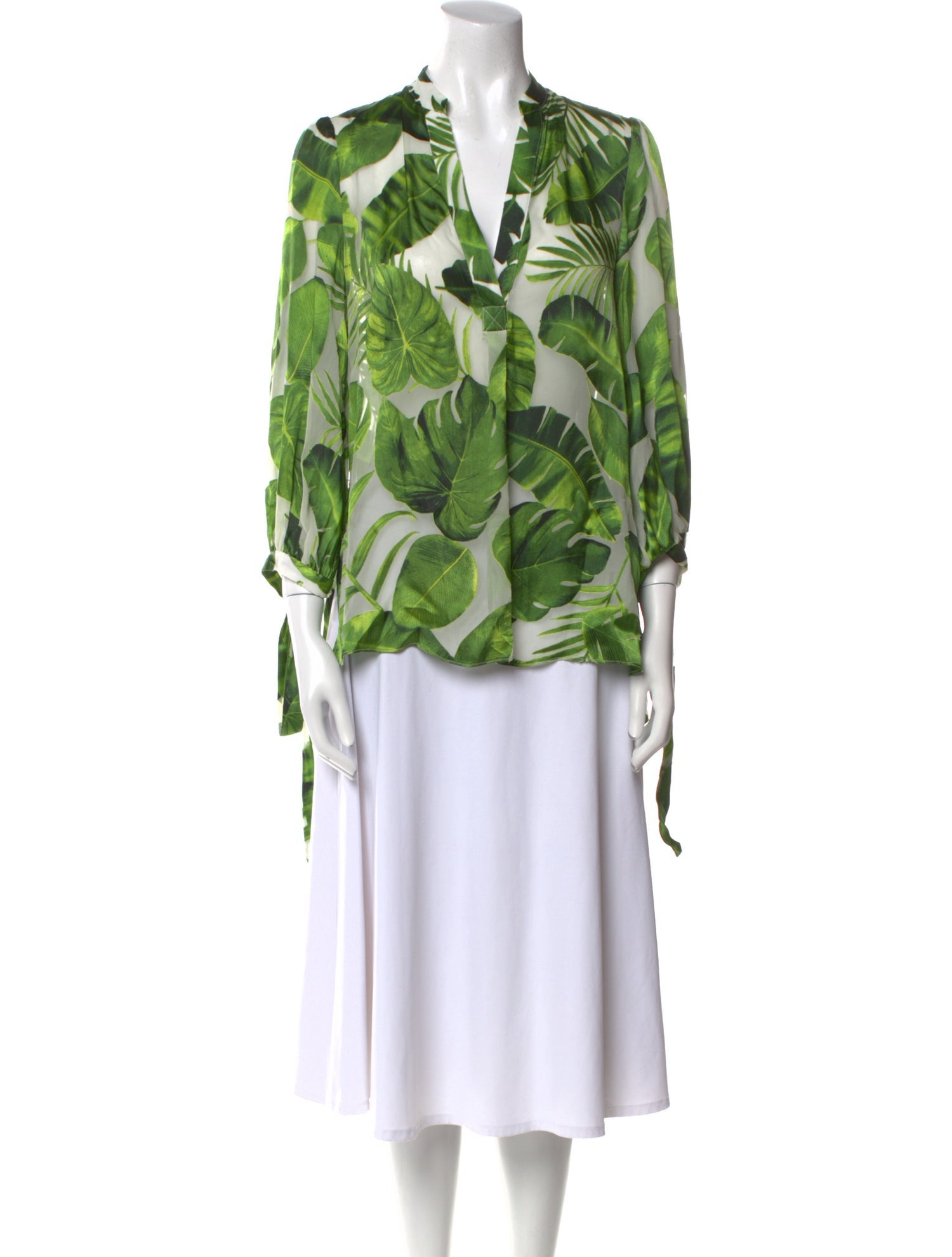 Alice + Olivia Floral Print V-Neck Blouse