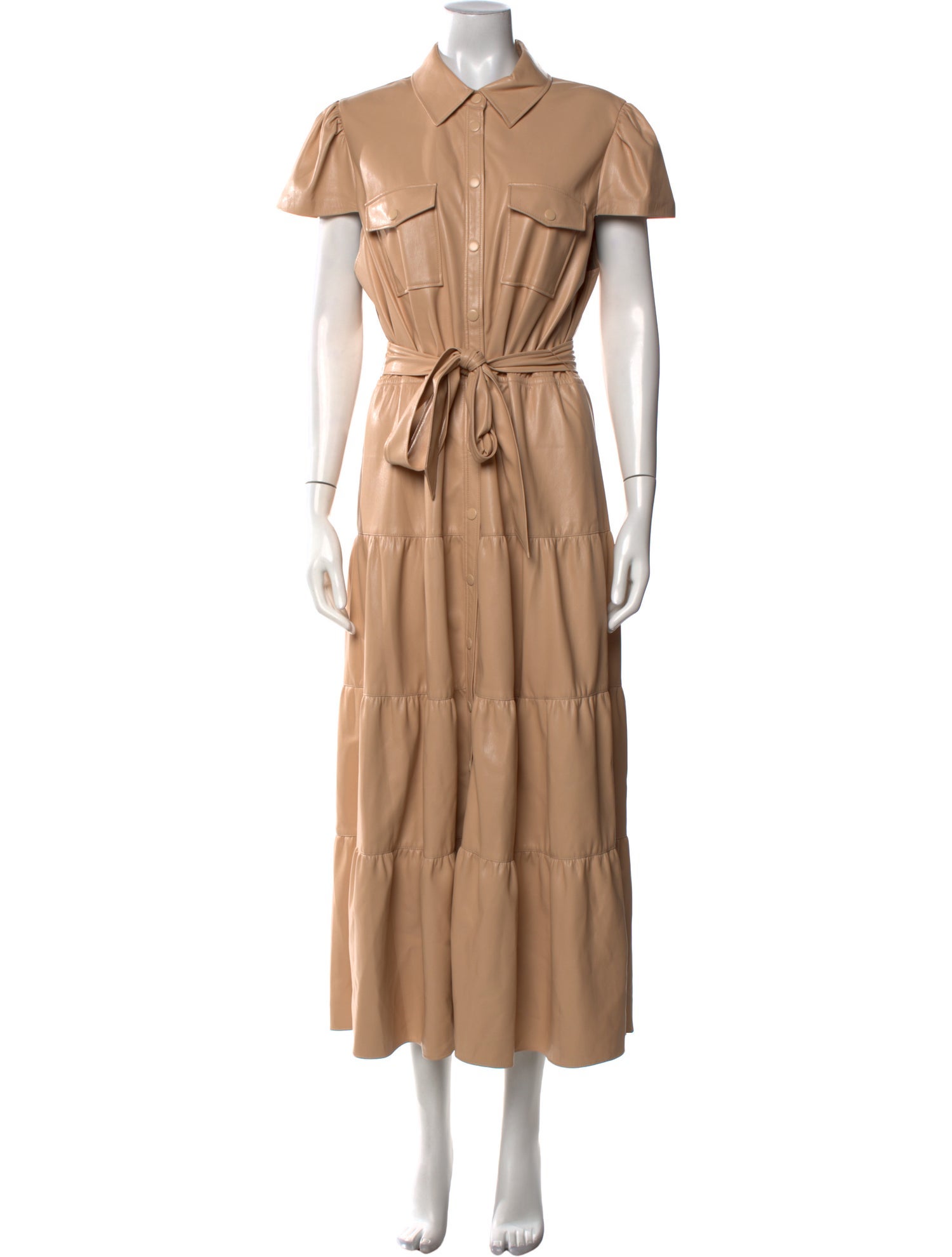 Alice + Olivia Faux Leather Long Dress