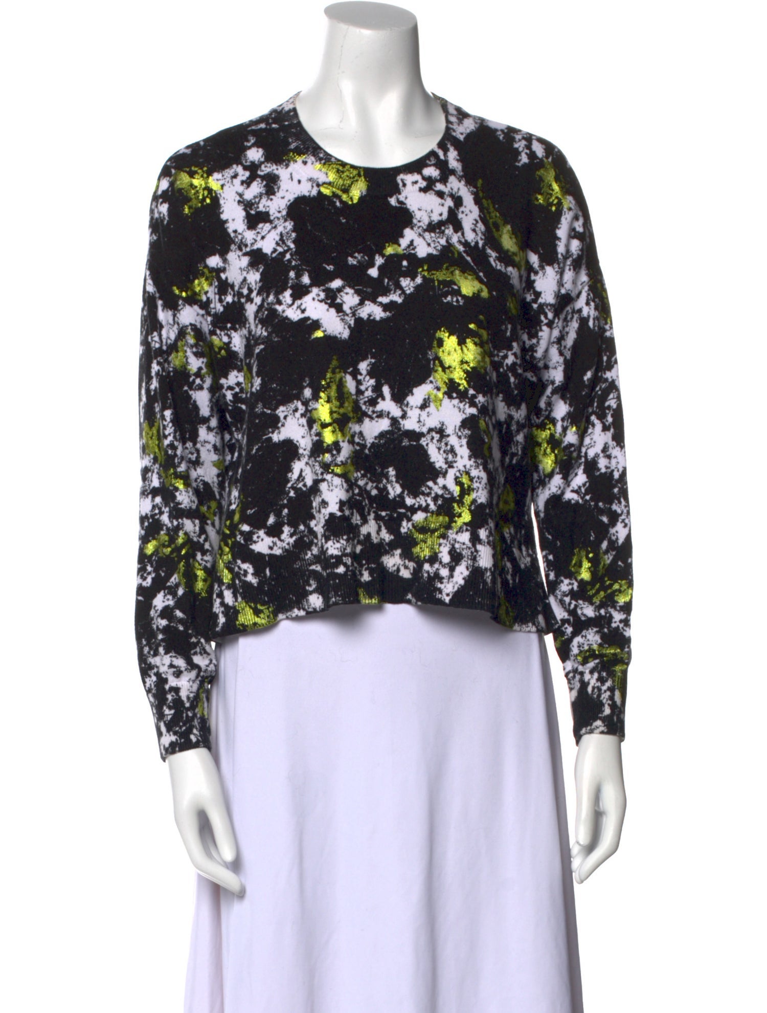 Alice + Olivia Printed Scoop Neck Sweater