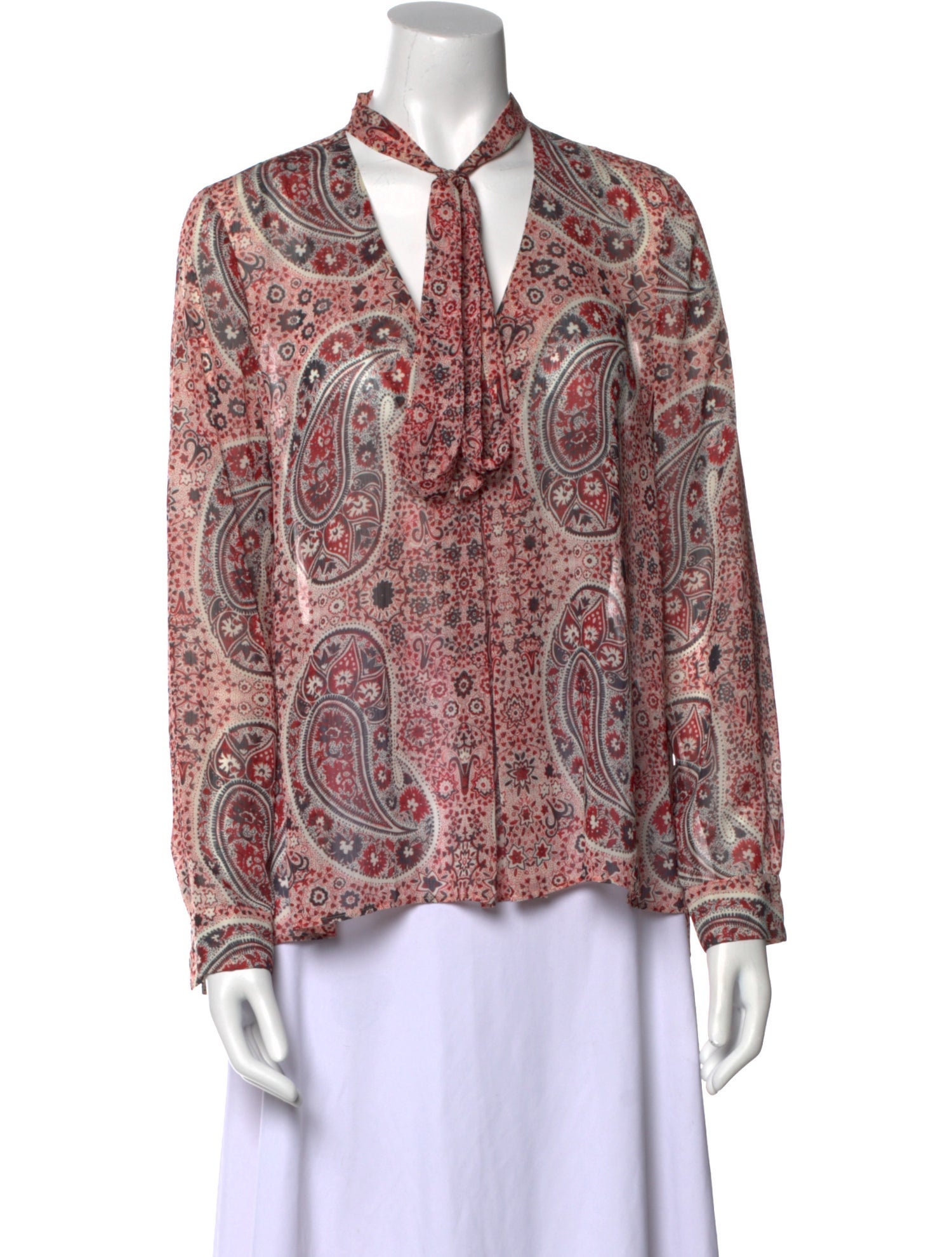 Alice + Olivia Paisley Print V-Neck Blouse