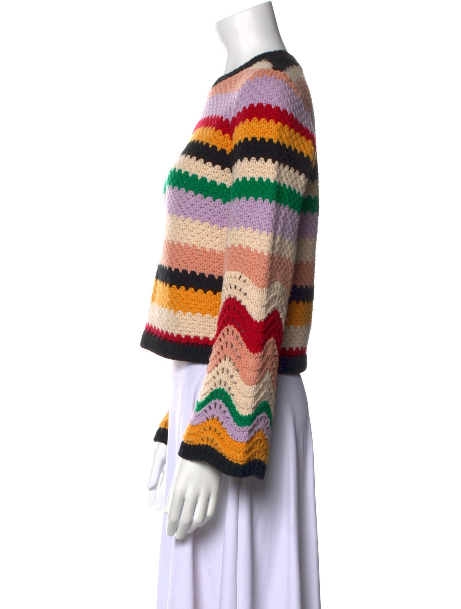 Alice + Olivia Striped Crew Neck Sweater