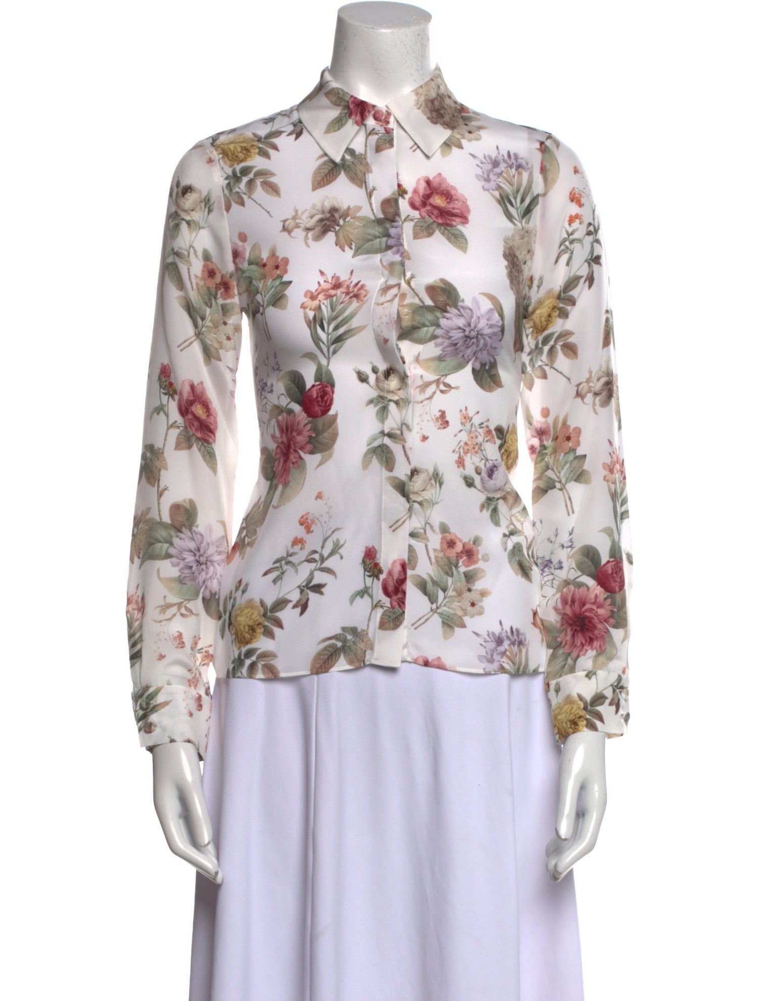Alice + Olivia Silk Floral Print Blouse