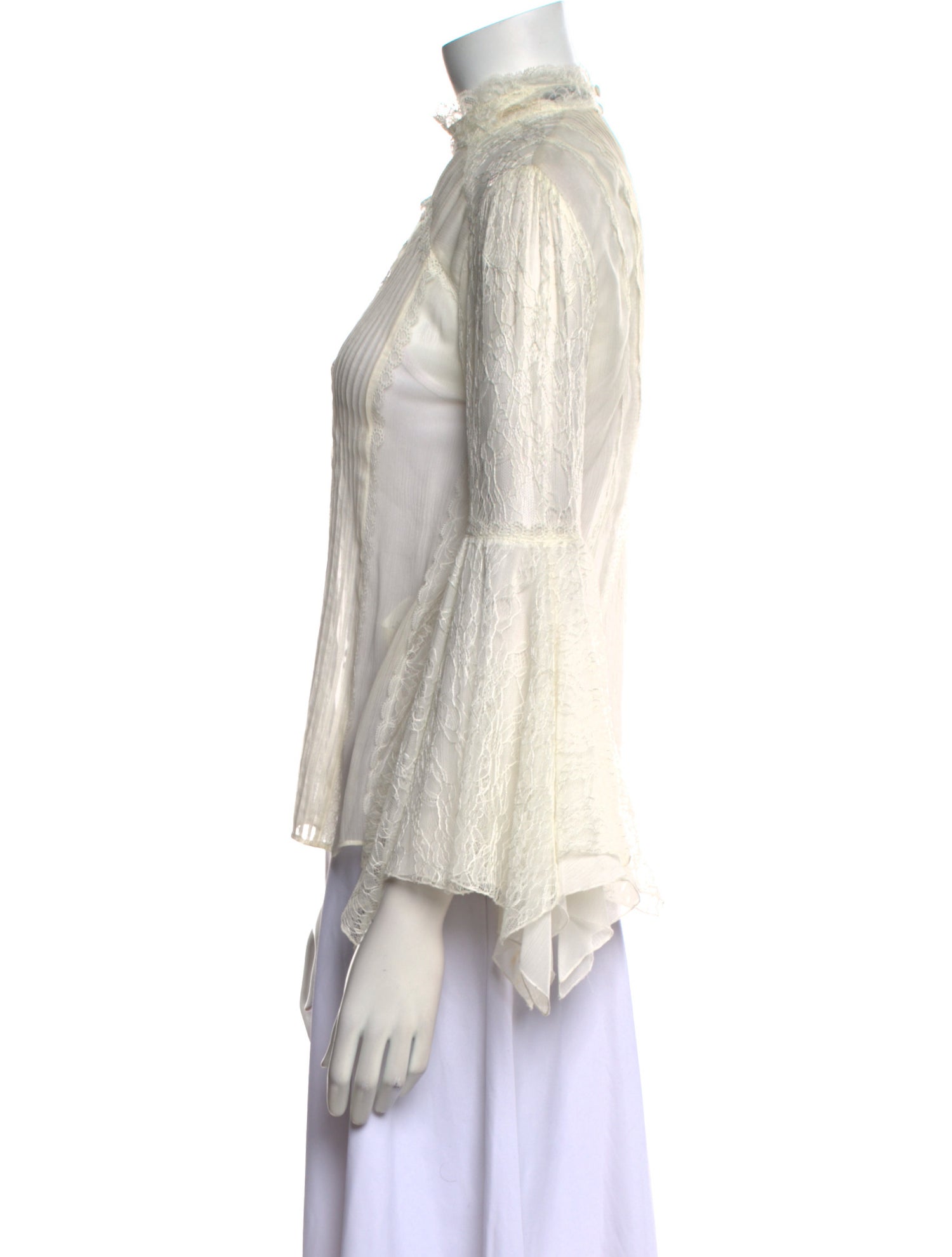 Alice + Olivia Silk Mock Neck Blouse