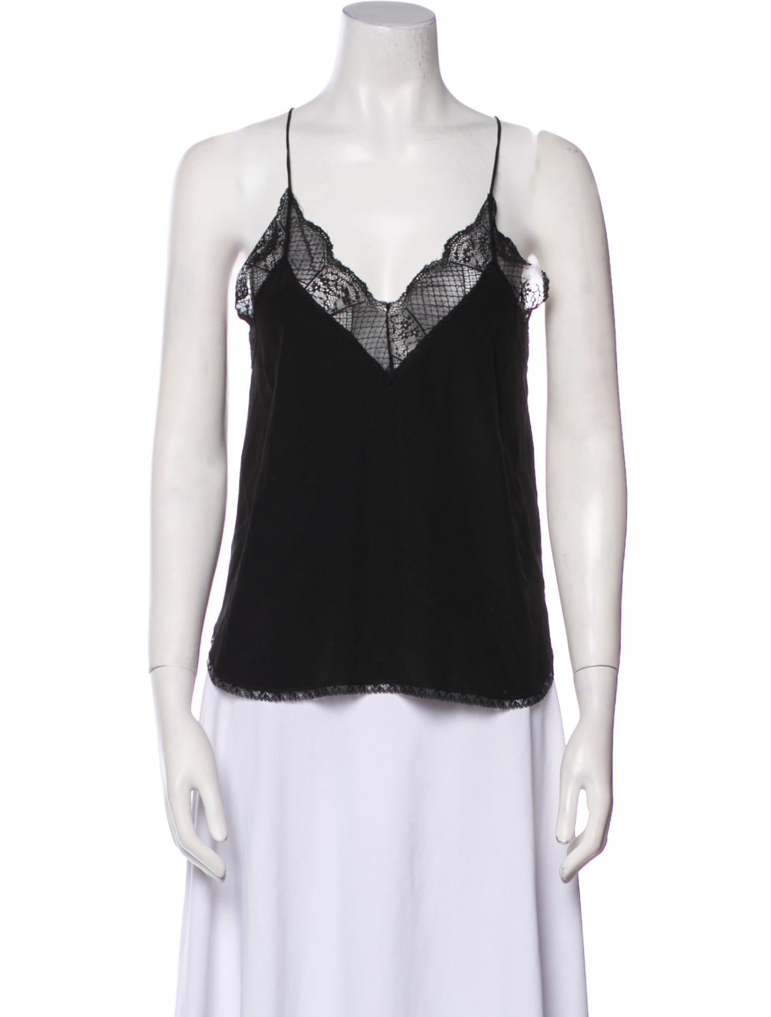 Alice + Olivia Satin V-Neck Top