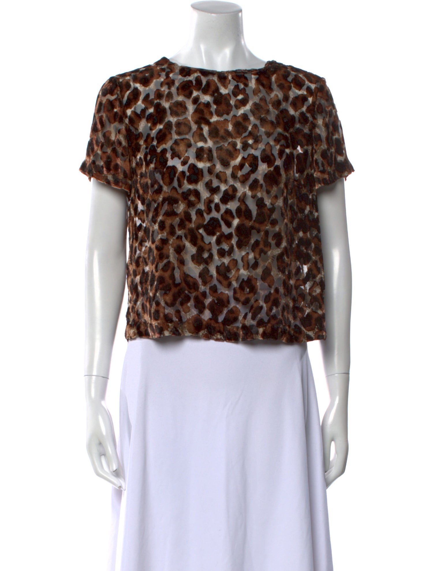 Alice + Olivia Animal Print Bateau Neckline Top