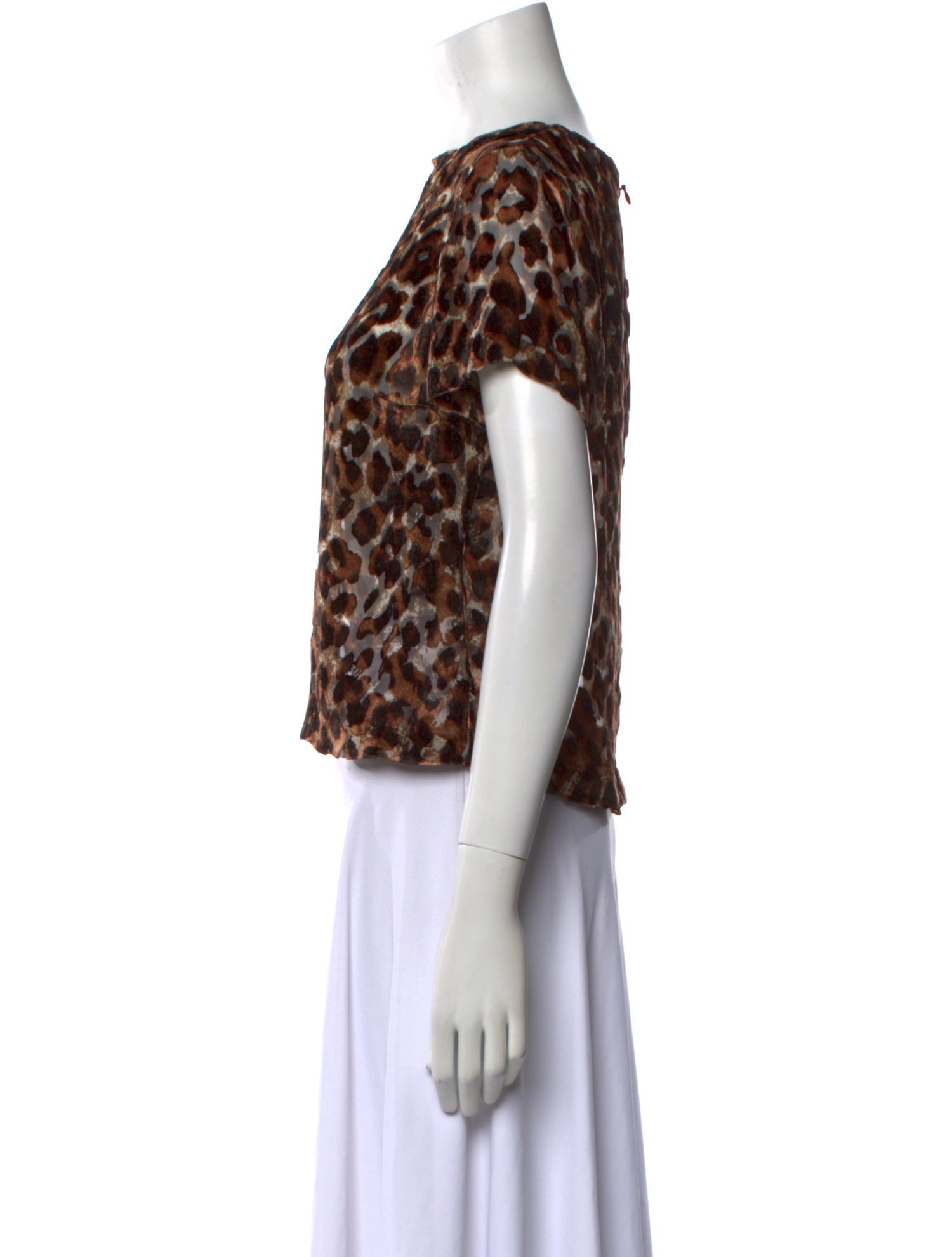 Alice + Olivia Animal Print Bateau Neckline Top