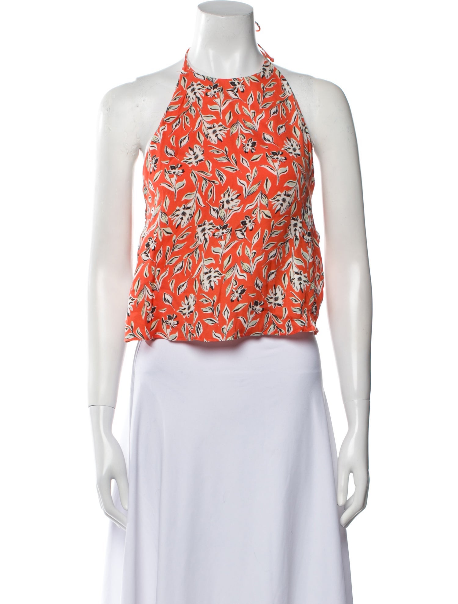 Alice + Olivia Floral Print Halterneck Crop Top