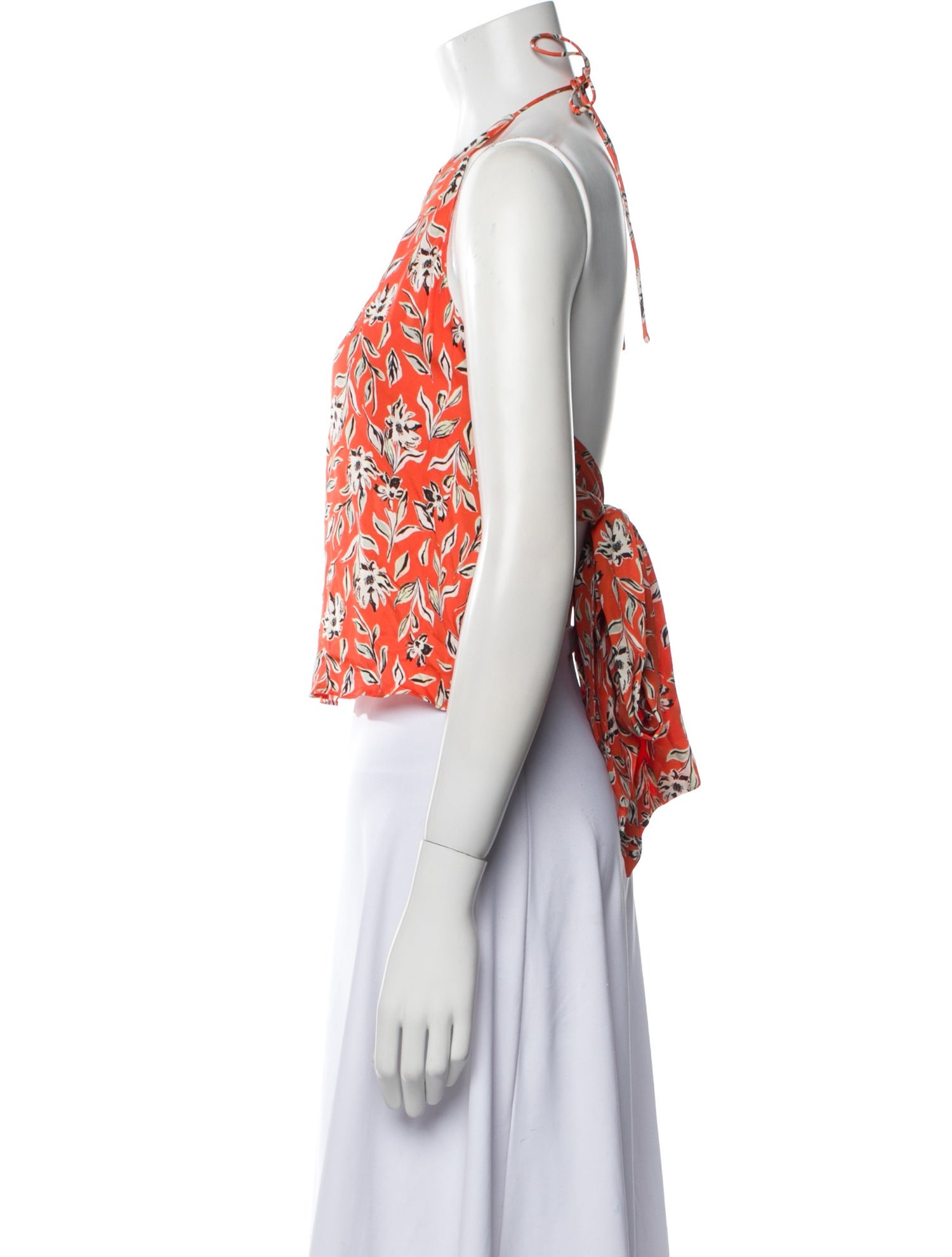 Alice + Olivia Floral Print Halterneck Crop Top