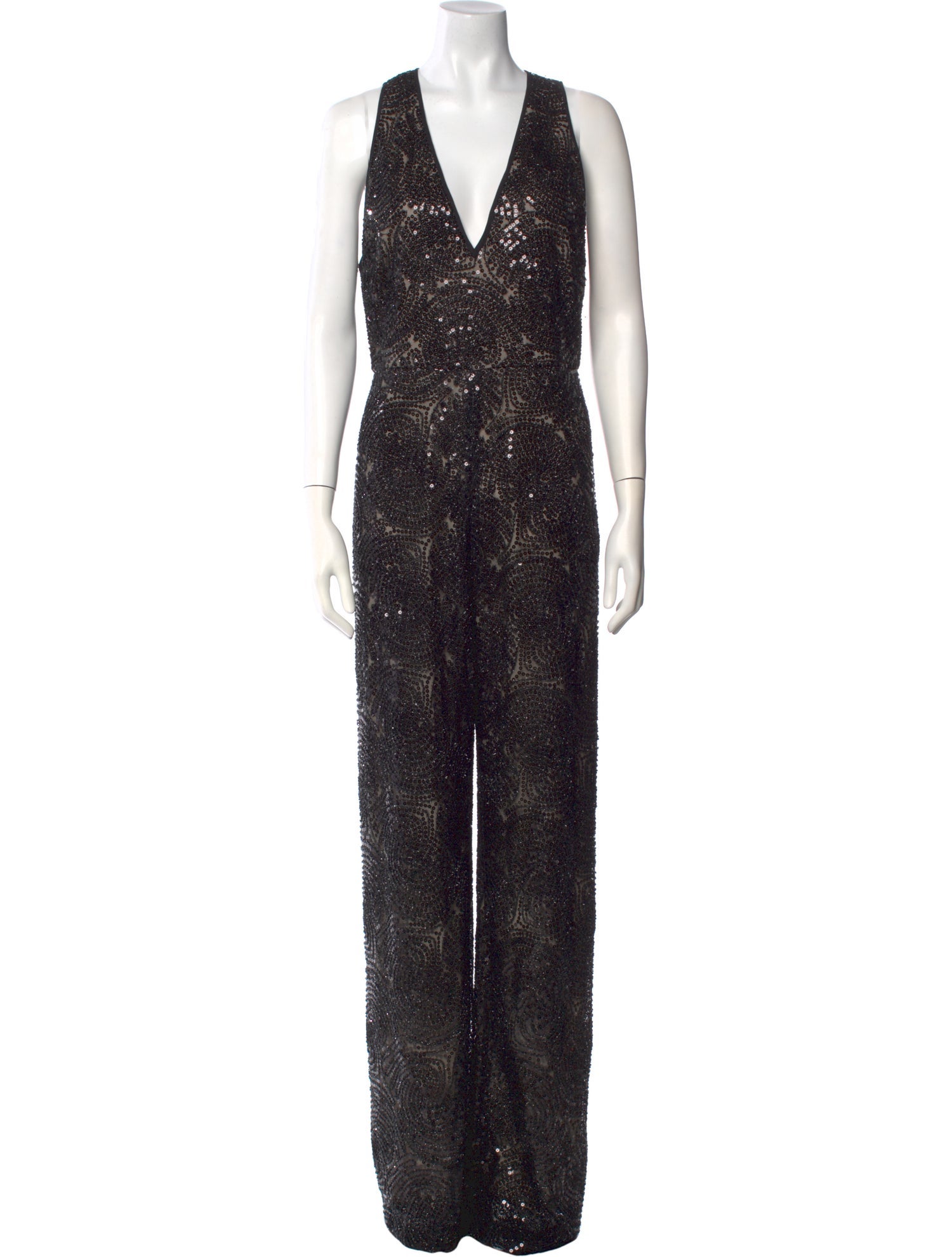 Alice + Olivia Patterned V-Neck Jumpsuit