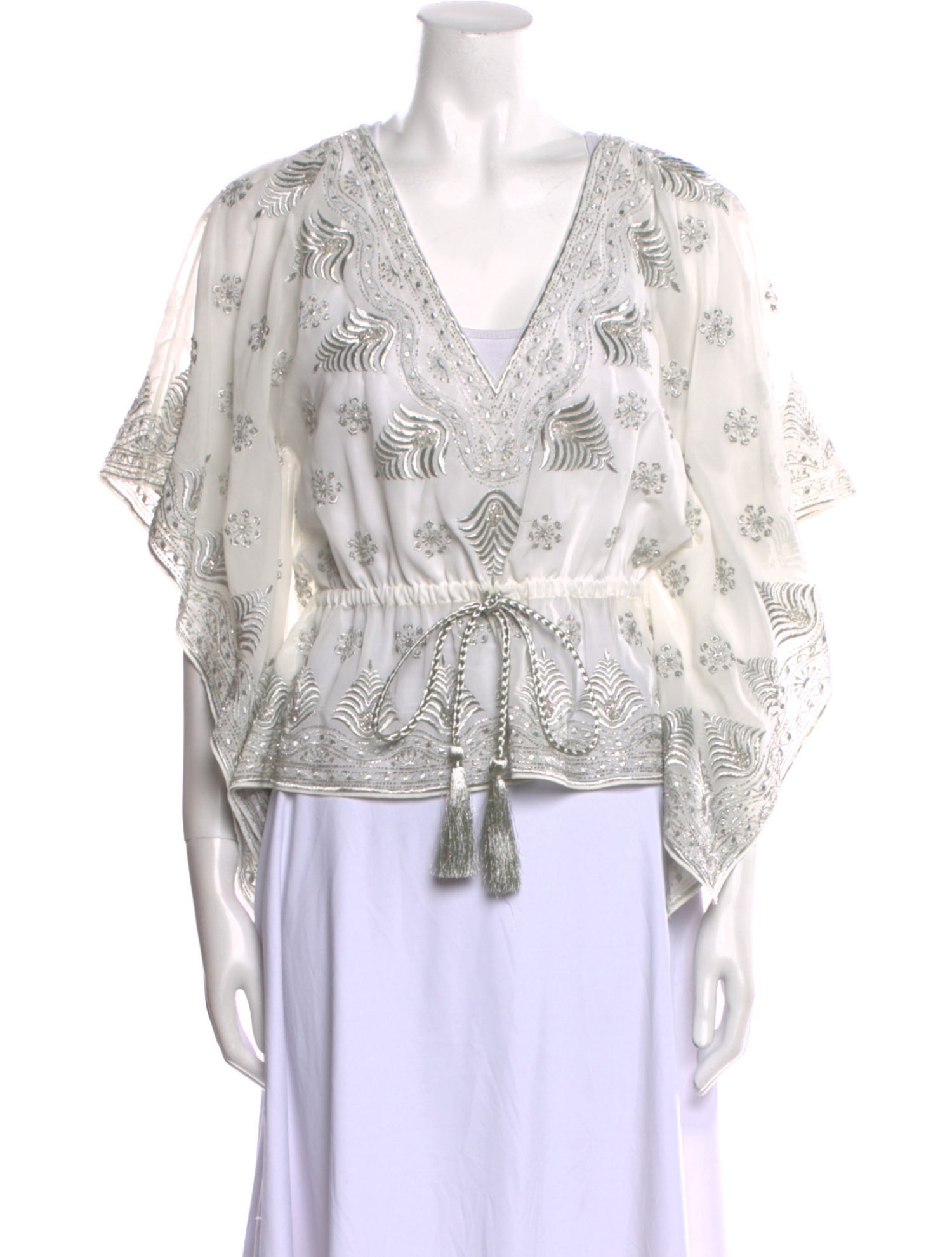 Alice + Olivia Printed V-Neck Blouse