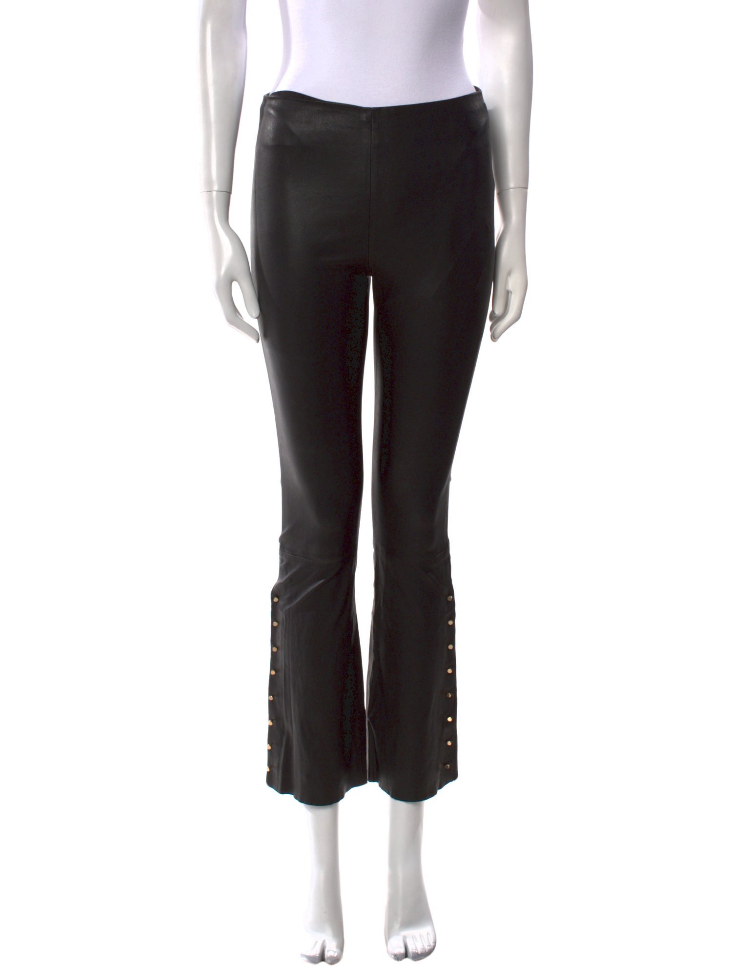 Alice + Olivia Lamb Leather Straight Leg Pants