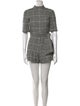 Alice + Olivia Plaid Print Mock Neck Romper