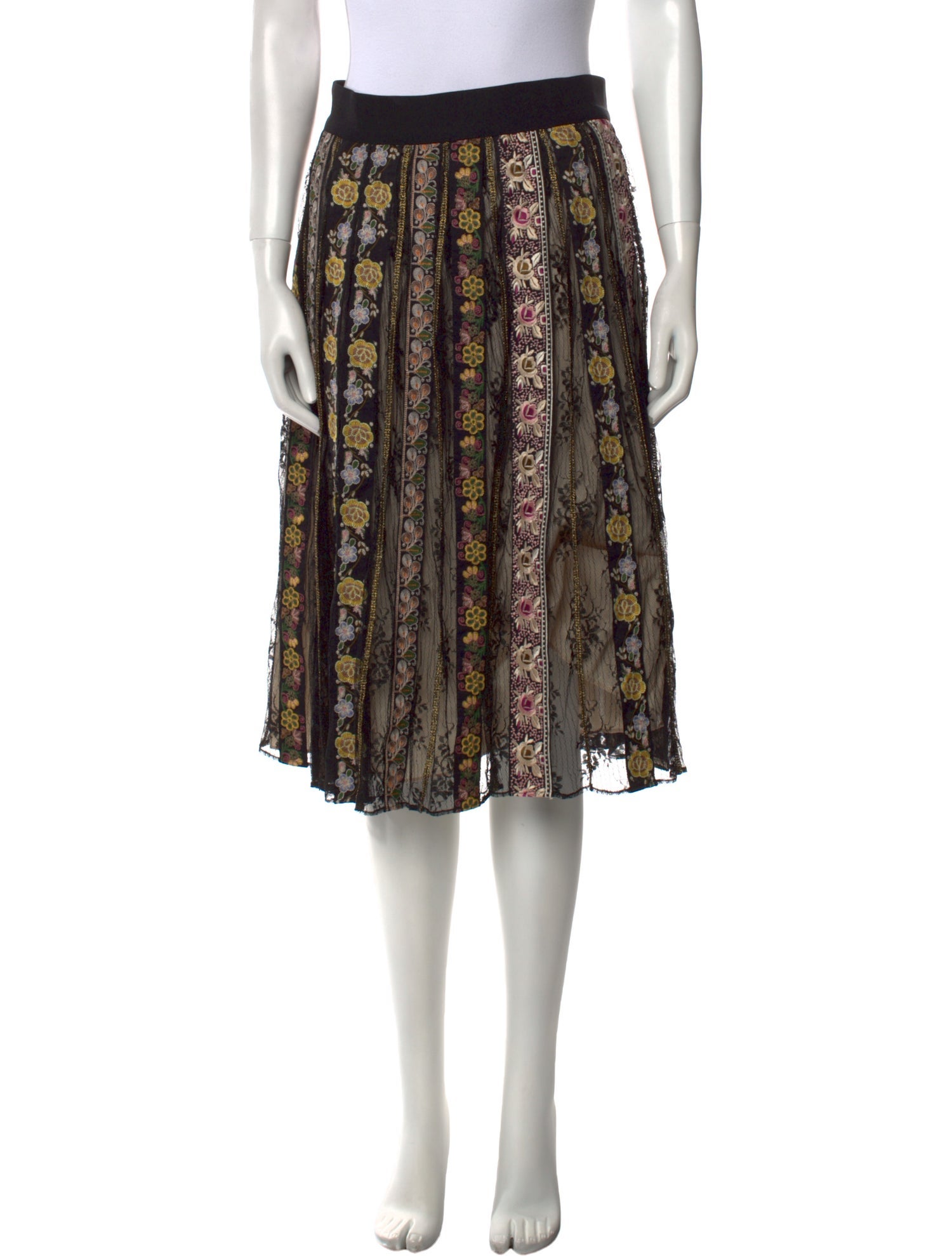 Alice + Olivia Floral Print Knee-Length Skirt