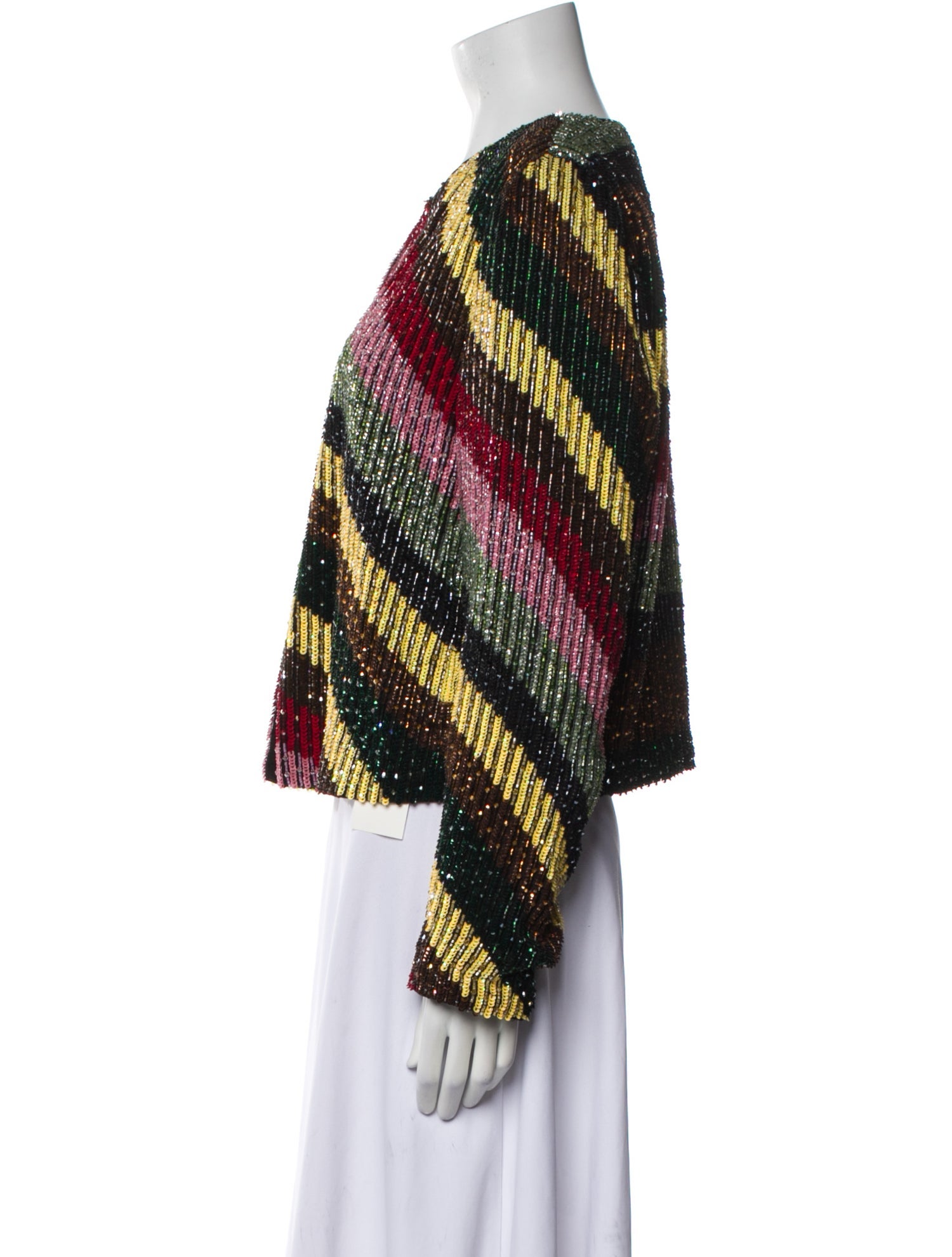 Alice + Olivia Silk Striped Evening Jacket