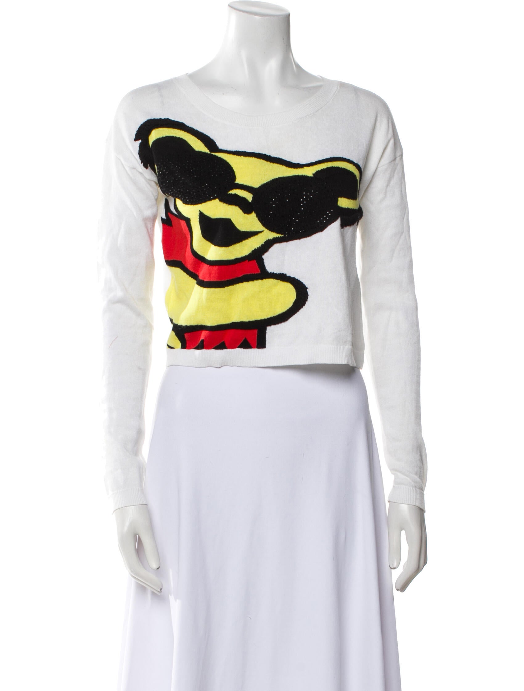 Alice + Olivia Graphic Print Bateau Neckline Sweater
