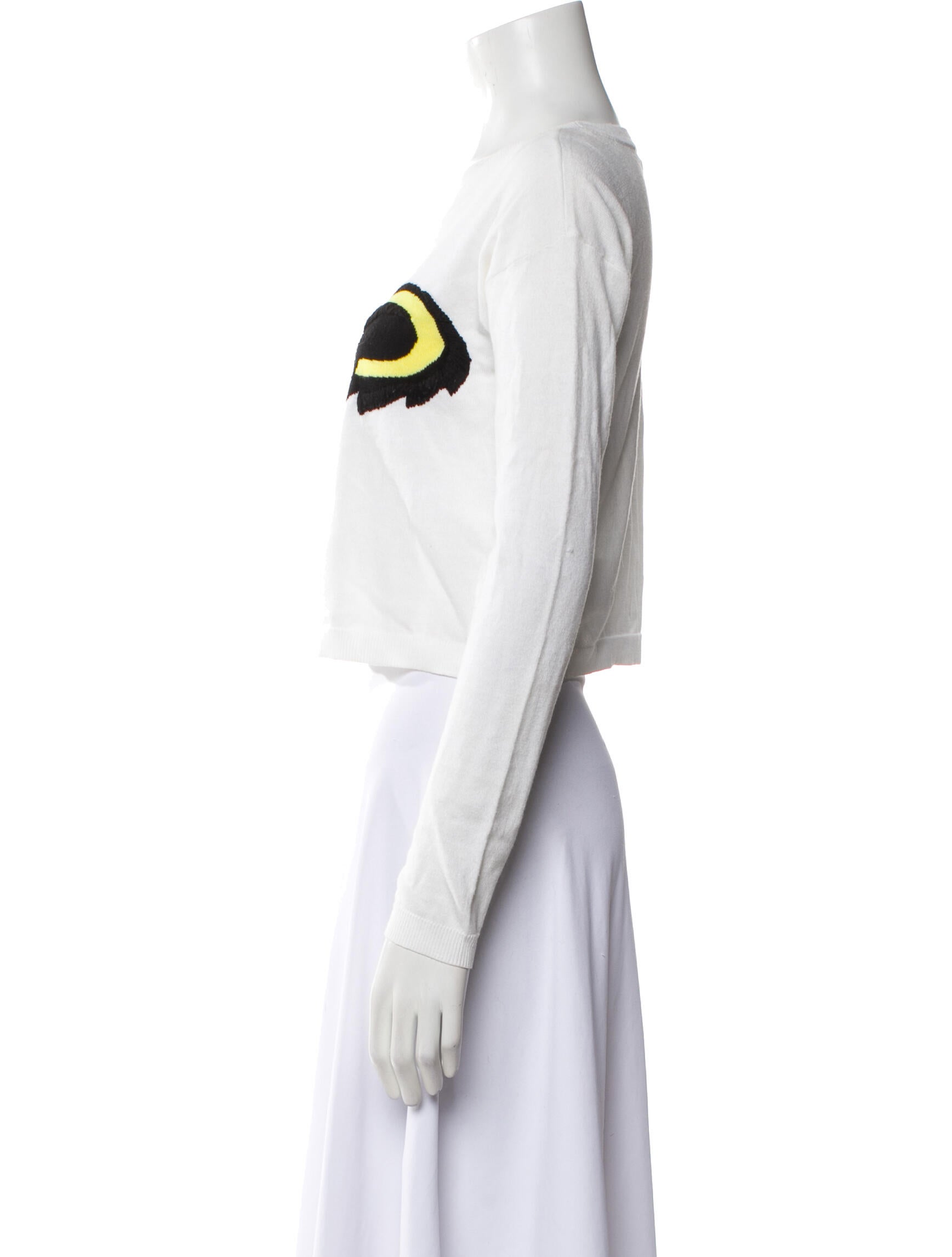 Alice + Olivia Graphic Print Bateau Neckline Sweater