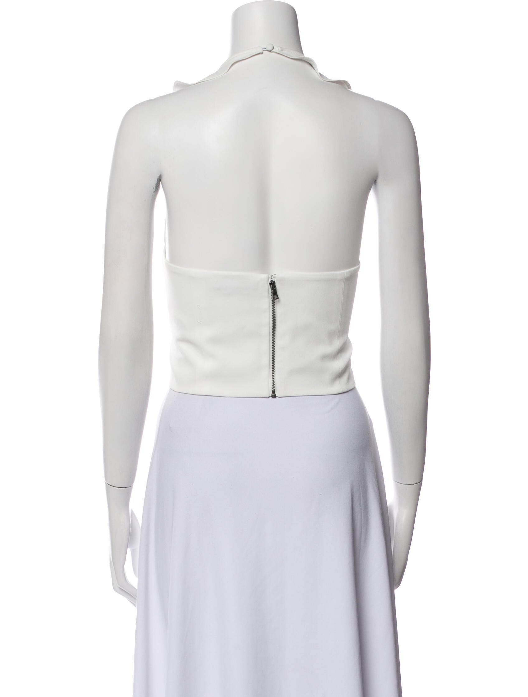 Alice + Olivia V-Neck Sleeveless Crop Top