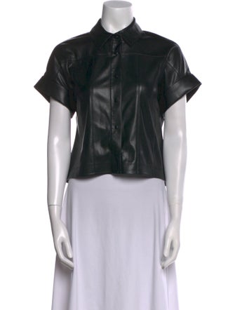 Alice + Olivia Short Sleeve Button-Up Top