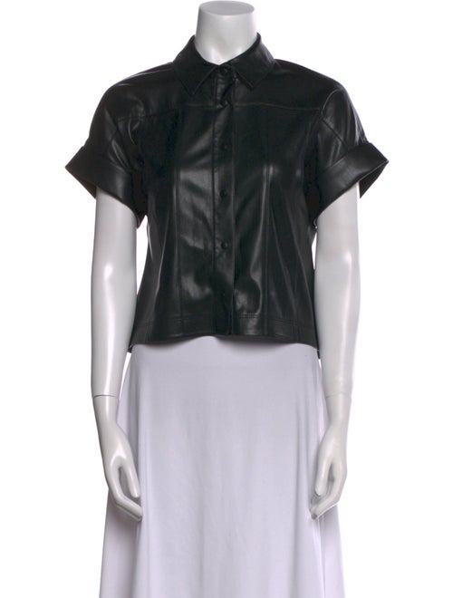 Alice + Olivia Short Sleeve Button-Up Top