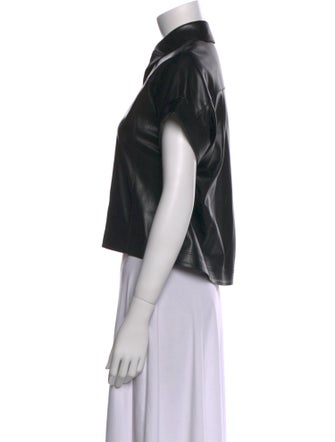 Alice + Olivia Short Sleeve Button-Up Top