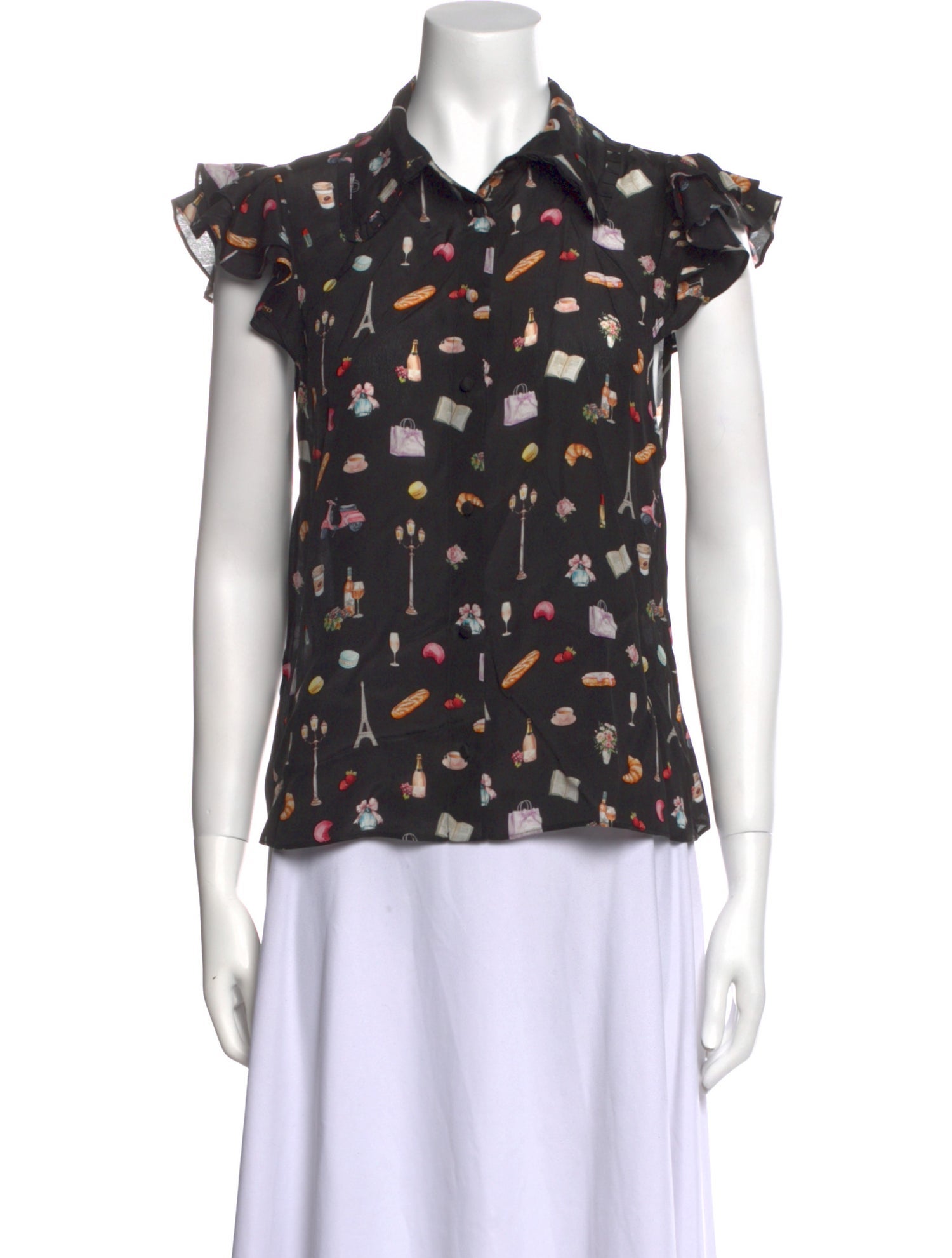 Alice + Olivia Silk Printed Blouse