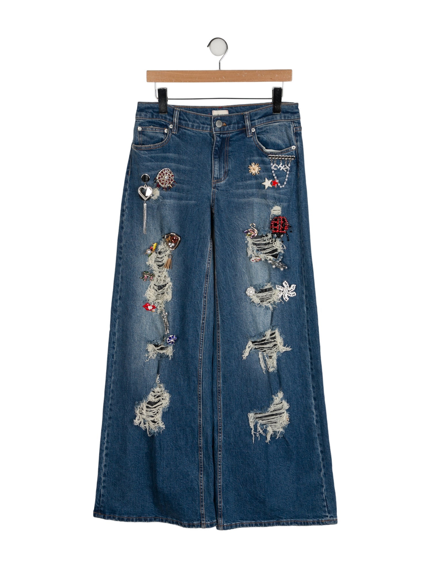 Alice + Olivia Mid-Rise Wide Leg Jeans