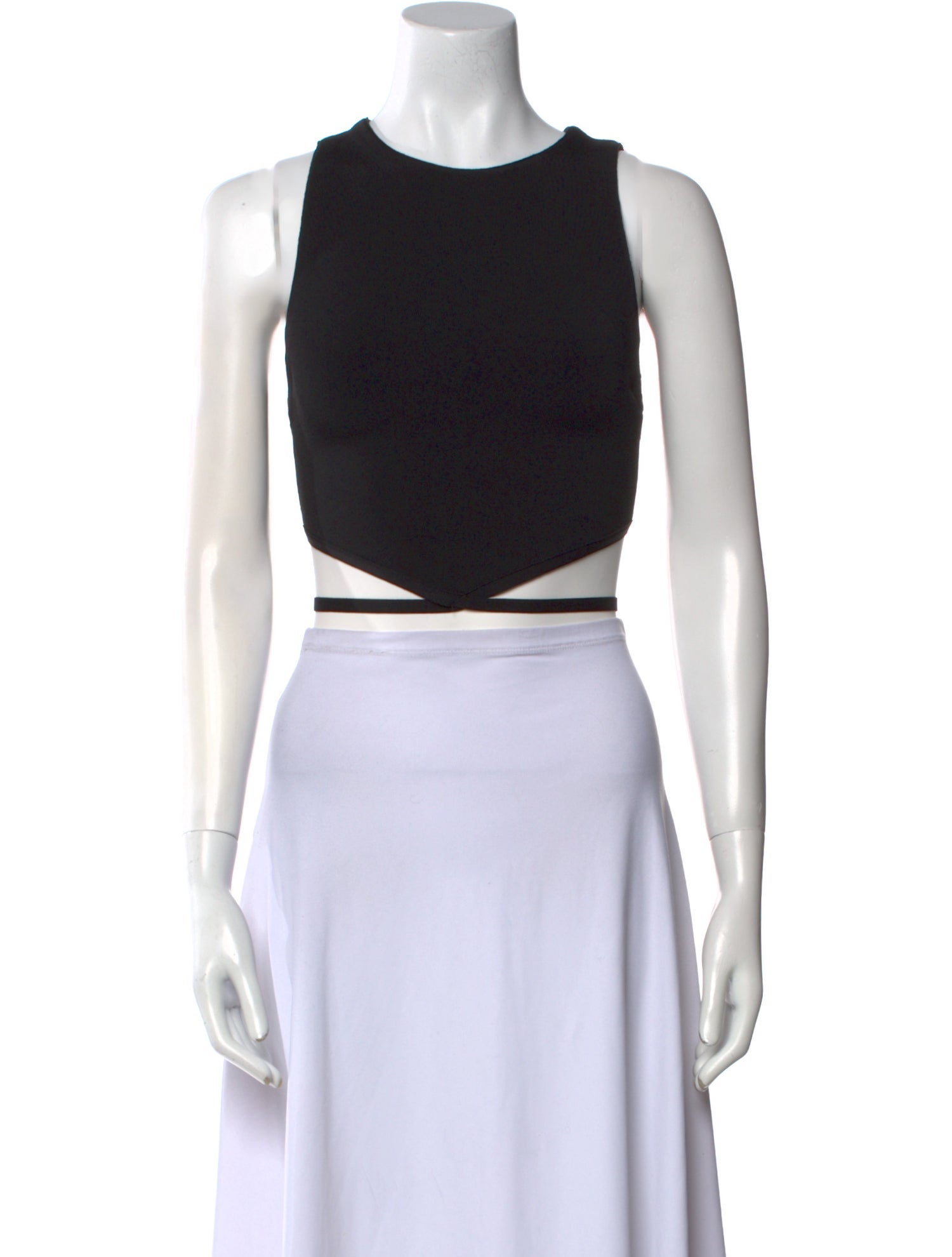 Alice + Olivia Crew Neck Sleeveless Crop Top