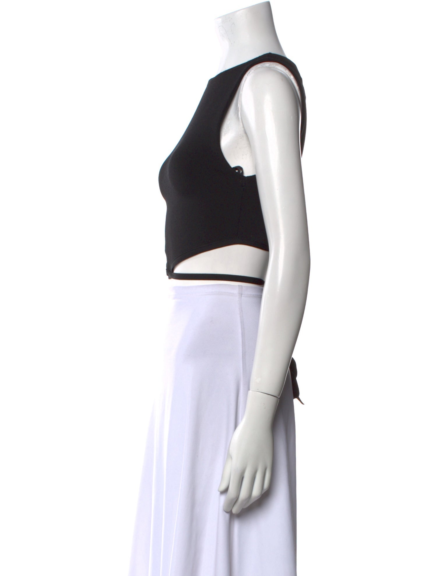 Alice + Olivia Crew Neck Sleeveless Crop Top