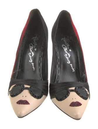 Alice + Olivia Suede Printed D'Orsay Pumps
