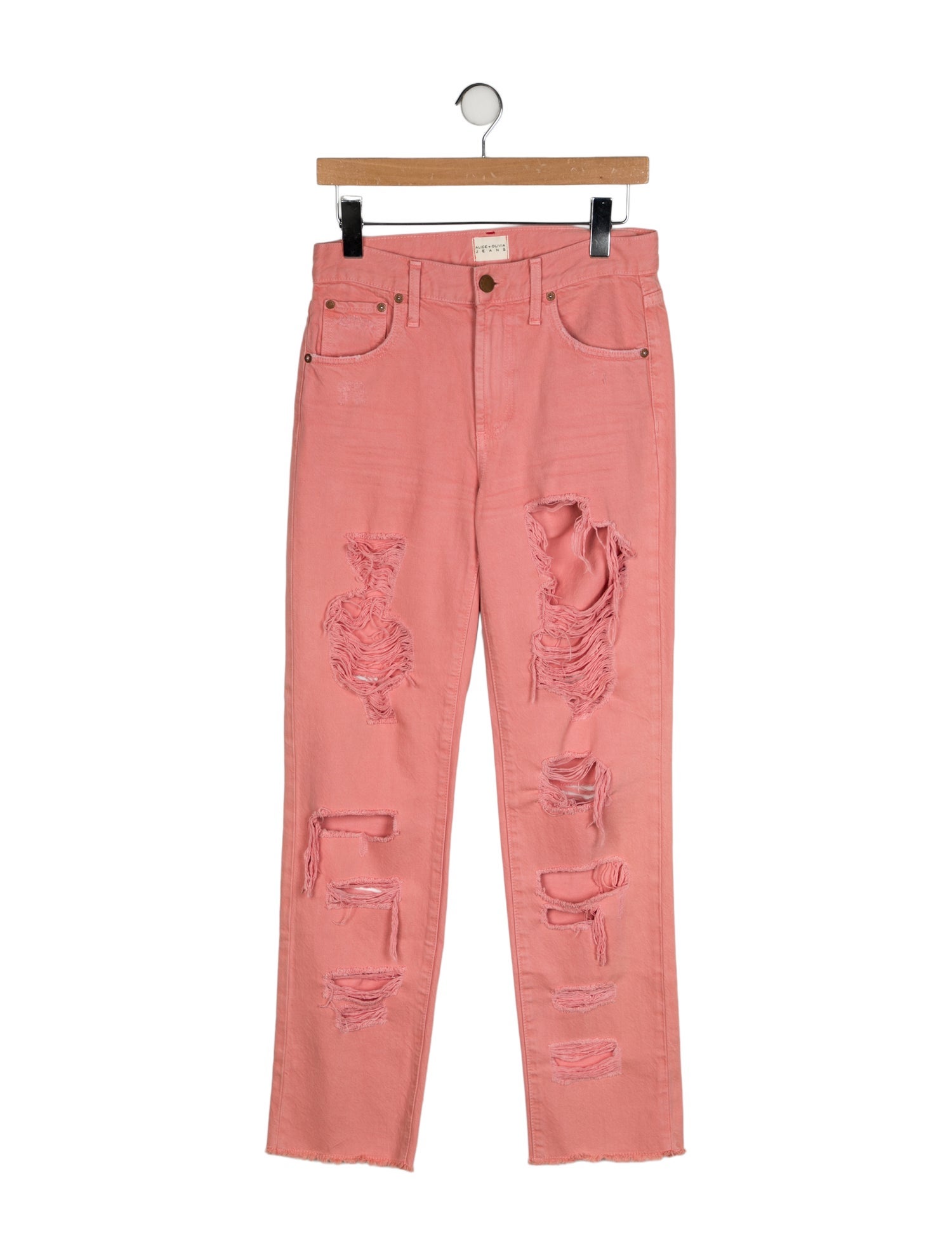 Alice + Olivia Mid-Rise Straight Leg Jeans