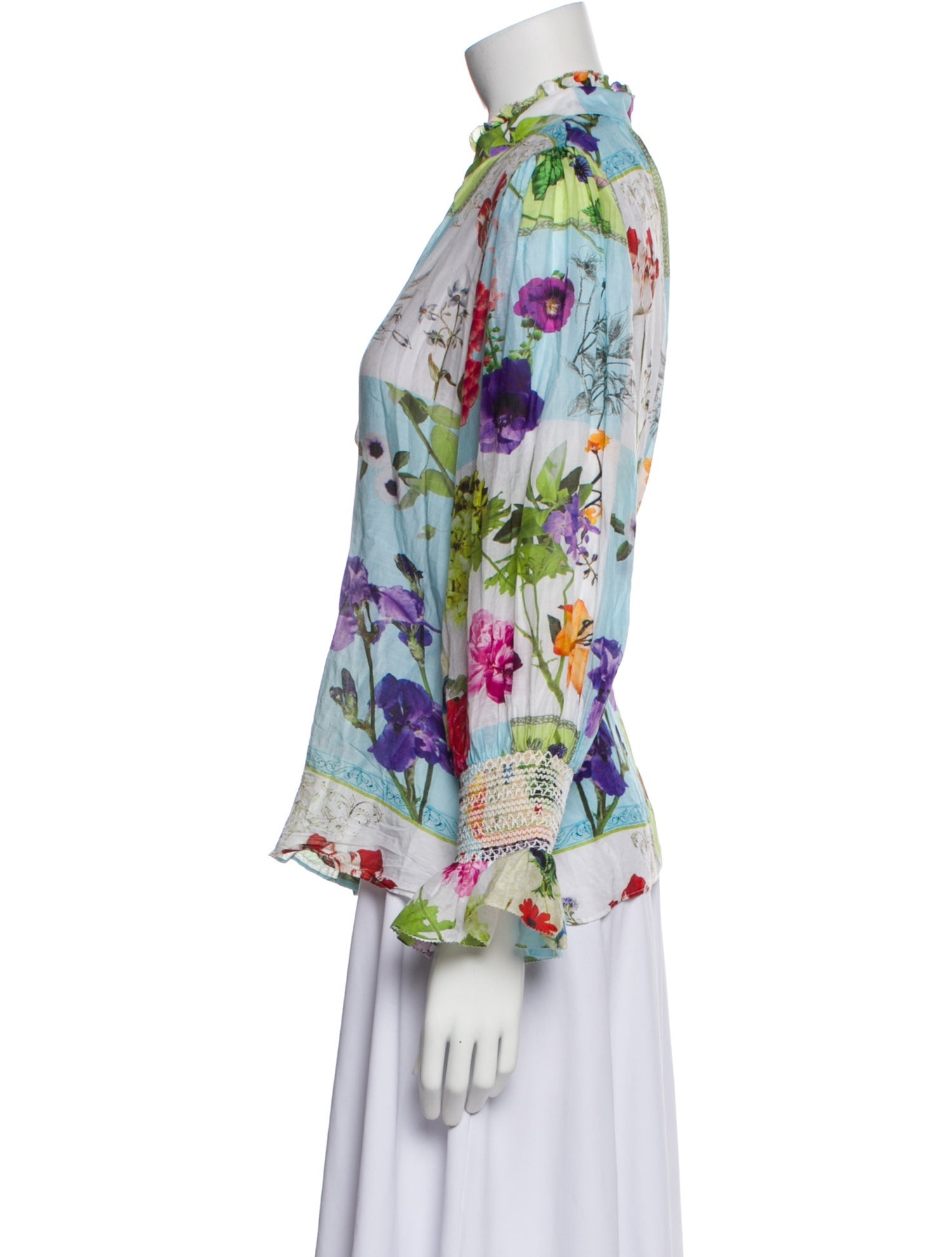 Alice + Olivia Floral Print V-Neck Blouse