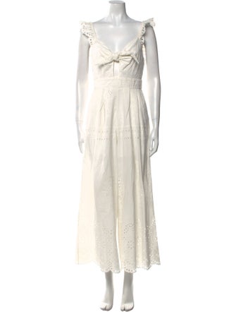 Alice + Olivia Colorblock Pattern V-Neck Jumpsuit