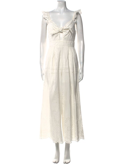 Alice + Olivia Colorblock Pattern V-Neck Jumpsuit