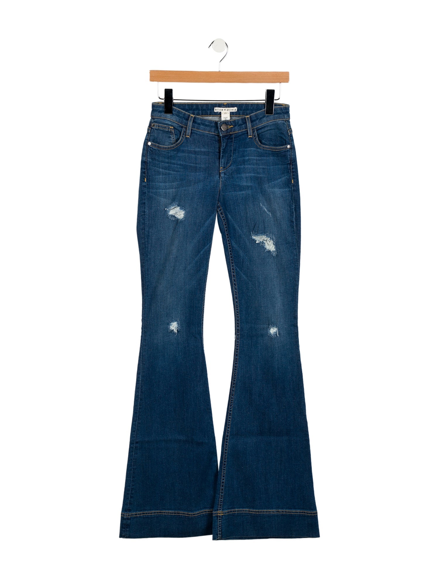 Alice + Olivia Mid-Rise Wide Leg Jeans