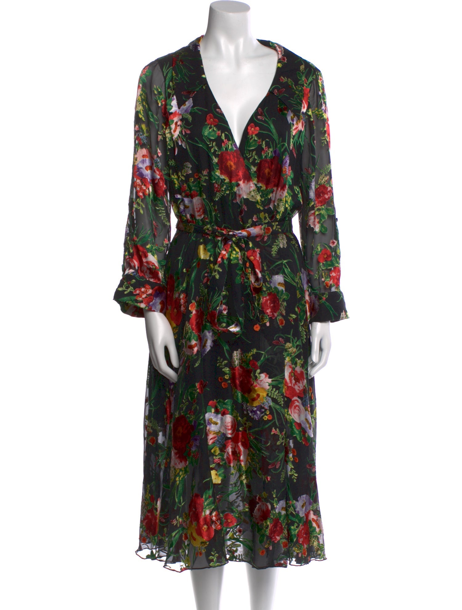 Alice + Olivia Floral Print Midi Length Dress