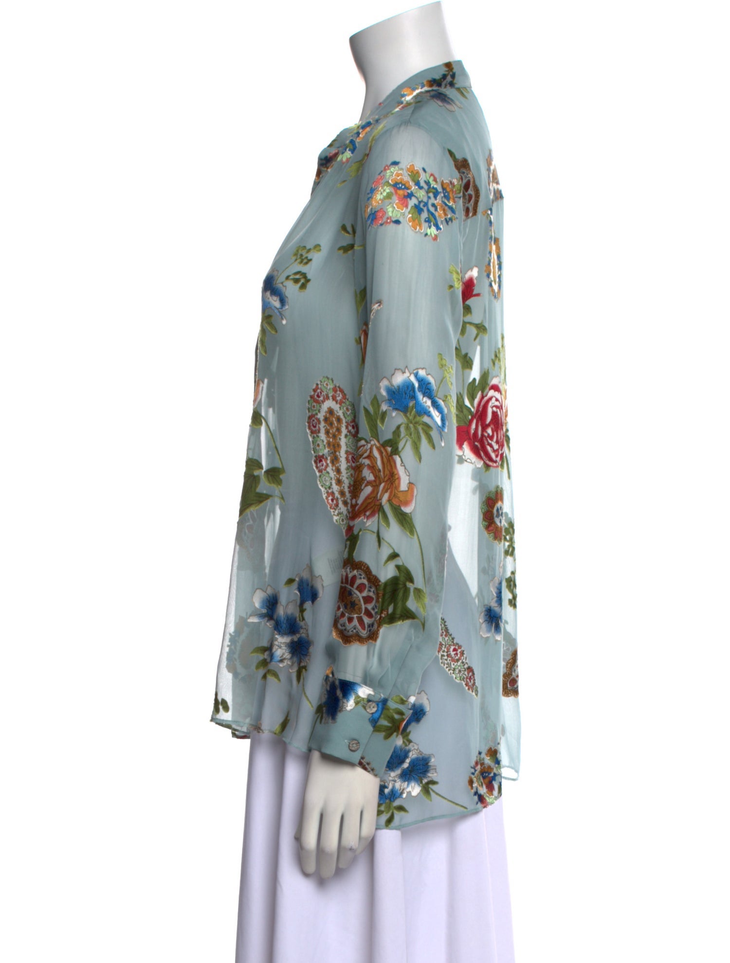 Alice + Olivia Printed V-Neck Blouse