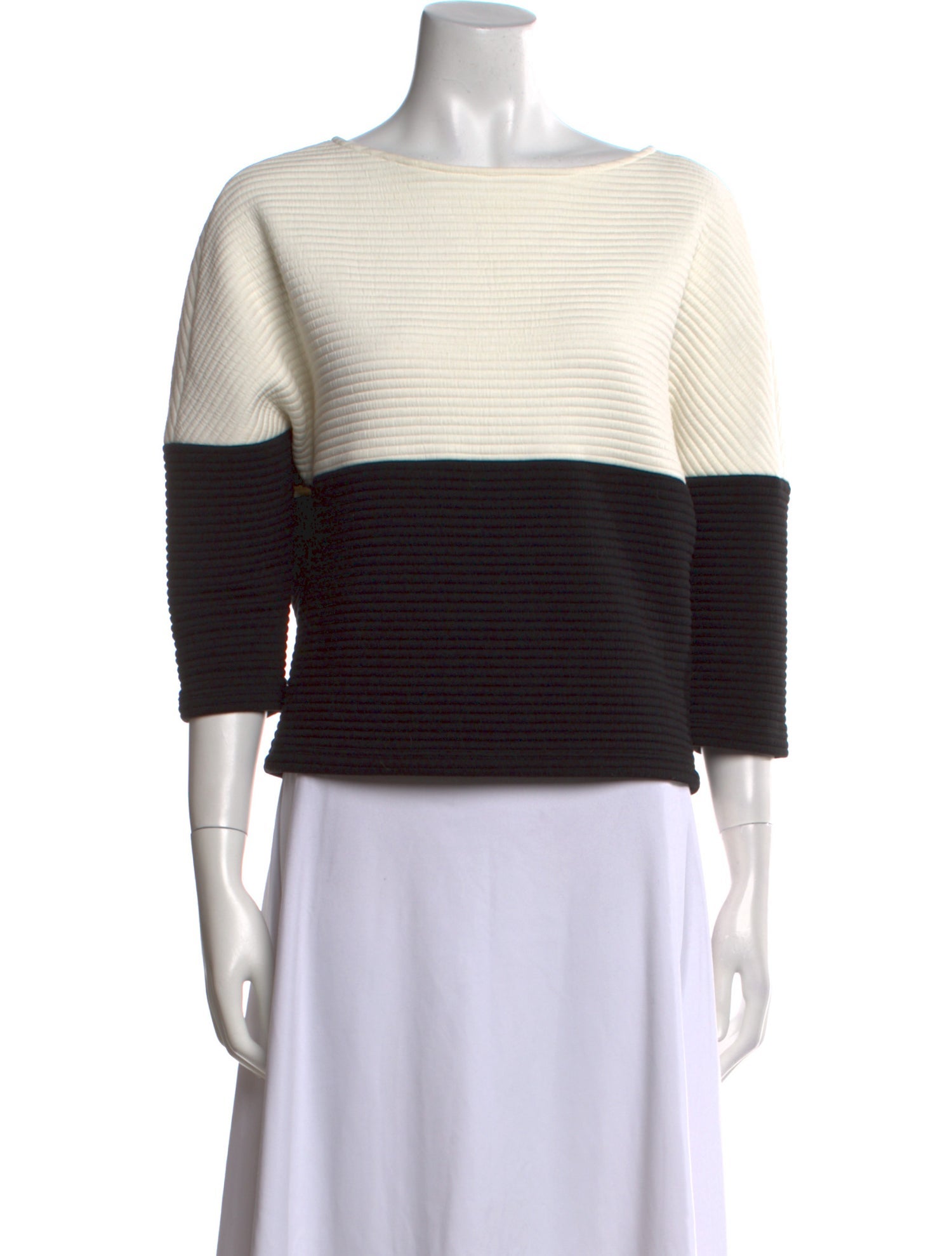 Alice + Olivia Striped Bateau Neckline Crop Top