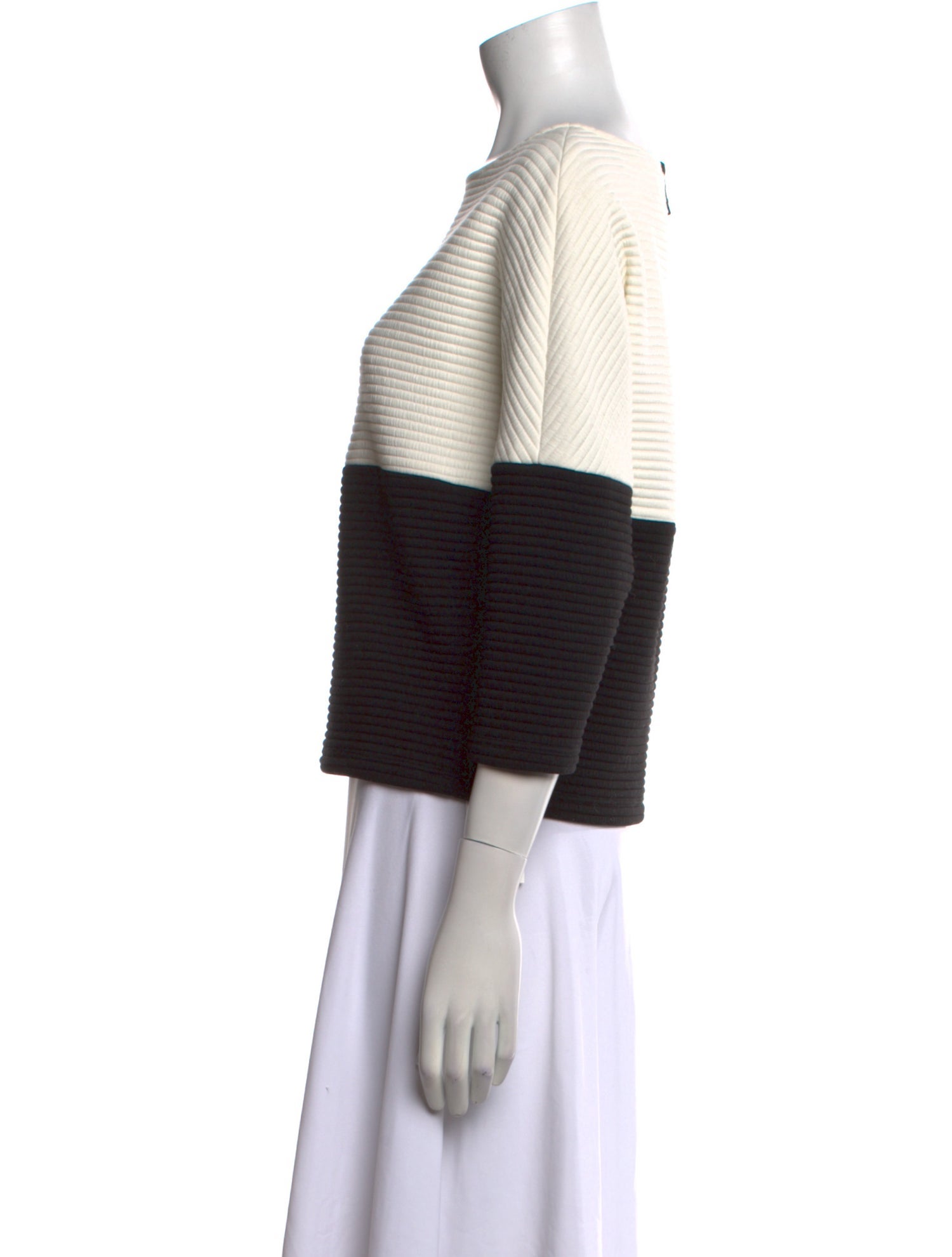 Alice + Olivia Striped Bateau Neckline Crop Top