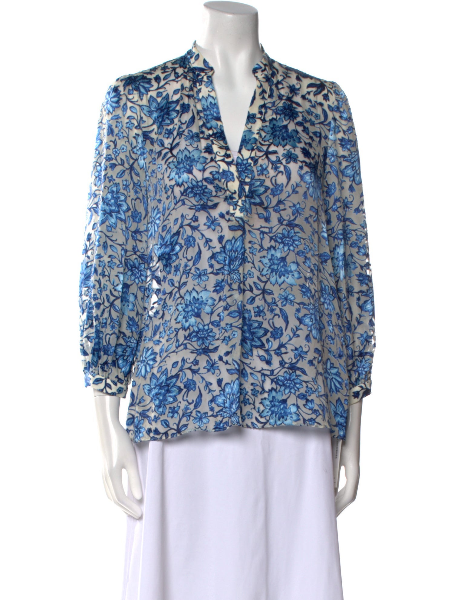 Alice + Olivia Printed V-Neck Blouse