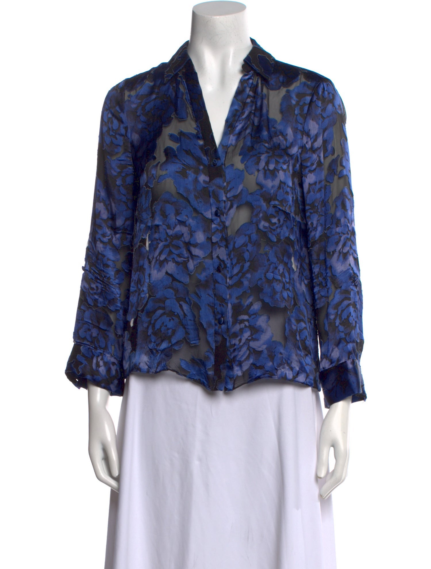 Alice + Olivia Printed V-Neck Blouse