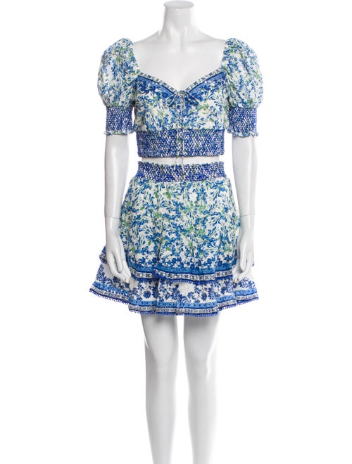 Alice + Olivia Floral Print Lasercut Accents Skirt Set