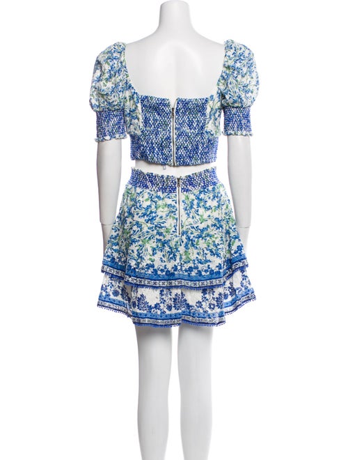 Alice + Olivia Floral Print Lasercut Accents Skirt Set