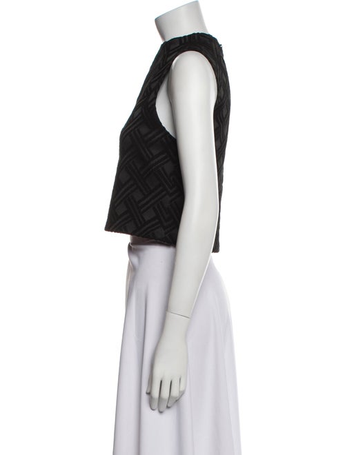 Alice + Olivia Plaid Print Mock Neck Crop Top