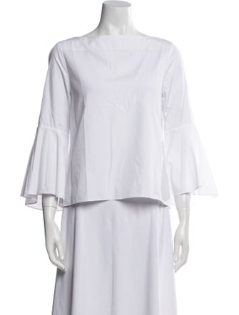 Alice + Olivia Bateau Neckline Three-Quarter Sleeve Blouse