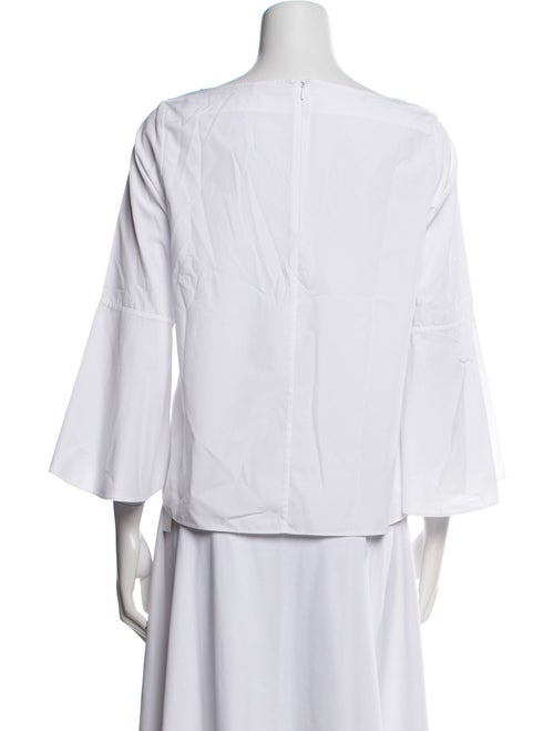 Alice + Olivia Bateau Neckline Three-Quarter Sleeve Blouse