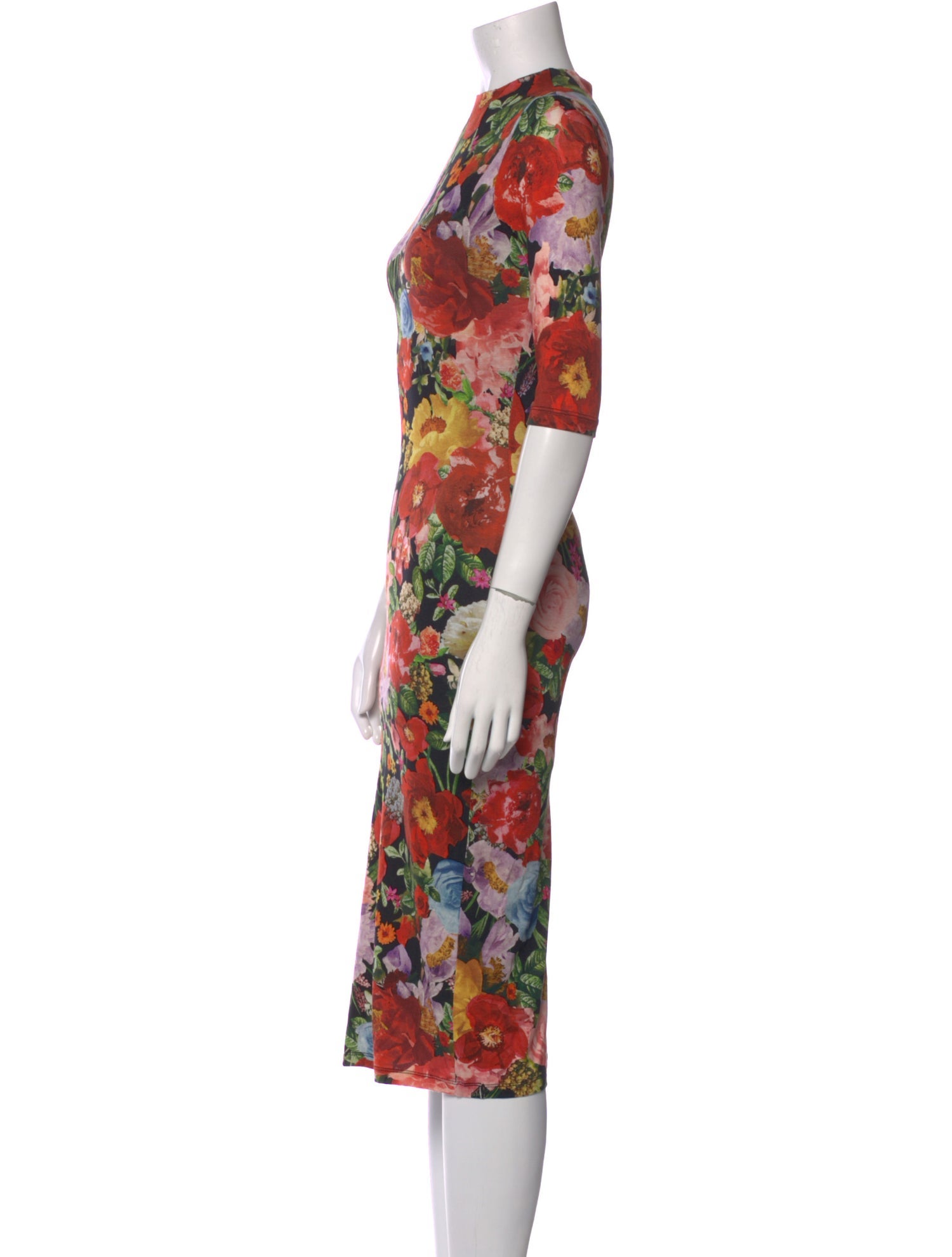 Alice + Olivia Floral Print Midi Length Dress