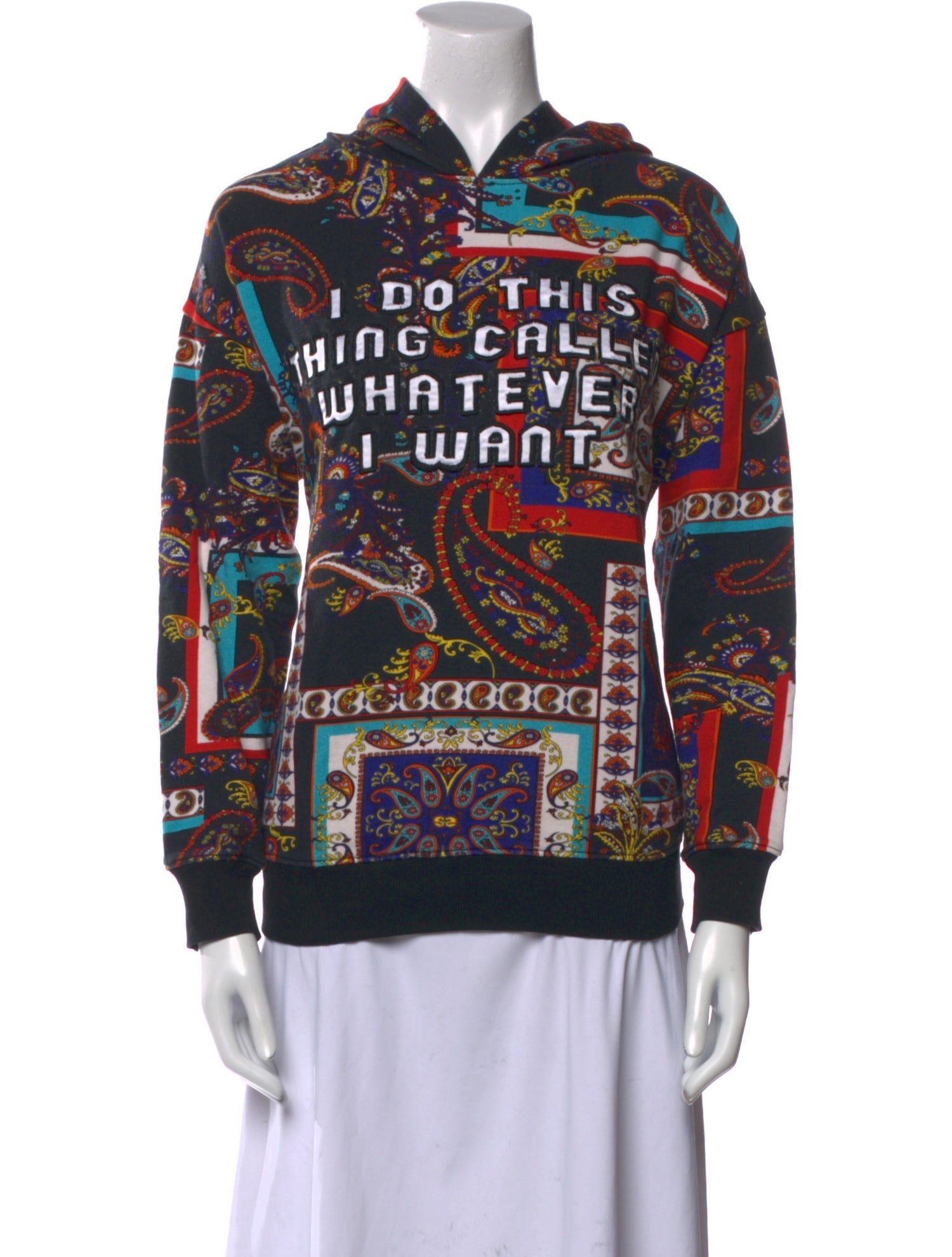 Alice + Olivia Graphic Print Mock Neck Sweatshirt